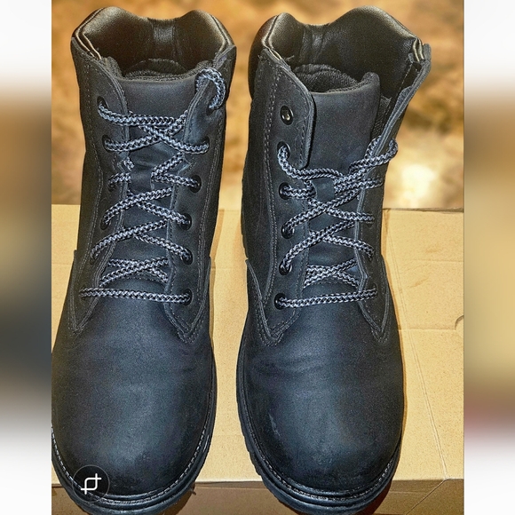 LIKE NEW* Wonder Nation Black "Tucker" Hiking Moto Boots- Big Boy's Size 4 - Picture 3 of 8